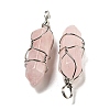 Natural Rose Quartz Double Terminal Pointed Pendants G-H308-05P-04-2