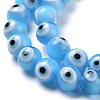 Handmade Evil Eye Lampwork Round Bead Strands LAMP-L055-6mm-21-4