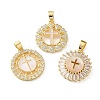 Brass Micro Pave Clear Cubic Zirconia Pendants CU-CBA09AF-14-1