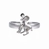 304 Stainless Steel 12 Constellations/Zodiac Signs Open Cuff Ring for Women RJEW-S405-156P-2