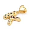 Brass Micro Pave Colorful Cubic Zirconia Pendants KK-P281-01G-K-2