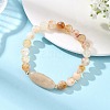 Natural Mixed Stone Round and Oval Beaded Stretch Bracelets BJEW-JB14485-2