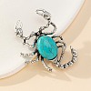 Synthetic Turquoise Brooches PW-WG81823-01-1