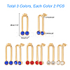 6Pcs 3 Color U Shape Rhinestone Dangle Stud Earrings for Girl Women STAS-UN0030-18-5