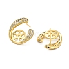 U-Shaped Brass Micro Pave Clear Cubic Zirconia Stud Earring Findings KK-D102-10G-2