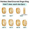 14Pcs 7 Styles Stainless Steel Grooved Finger Ring Settings STAS-SC0010-65G-2