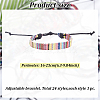 ANATTASOUL 24Pcs 24 Style Jute Braided Cord Bracelets Set with Wax Cord BJEW-AN0001-61-7