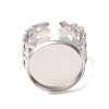 Woven Bezel 304 Stainless Steel Cuff Ring Components SA-CBAD8FA-01P-05-2