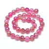 Dyed Natural Agate Faceted Round Beads Strands G-E268-02-2