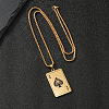 304 Stainless Steel Enamel Black Ace of Spades Playing Card Pendant Necklaces WG24A40-02-1