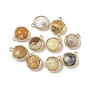 Natural Yellow Opal Faceted Flat Round Charms G-U028-03G-11-1