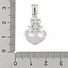 304 Stainless Steel Micro Pave Cubic Zirconia Pendants STAS-D112-03P-06-3