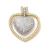 Brass Micro Pave Cubic Zirconia Pendants KK-Q772-08PG-1