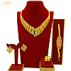 Alloy Crystal Rhinestone Chain Necklaces & Stud Earrings & Rings & Link Bracelets Sets WGA1AA0-03-1