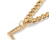 Brass Micro Pave Clear Cubic Zirconia Initial Pendant Necklaces NJEW-JN03506-3