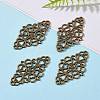 Tibetan Style Alloy Rhombus Filigree Joiners Links X-TIBE-5377-AB-FF-6