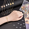 12Pcs 3 Color Blank Dome Flat Round Glass Link Bracelets Set BJEW-AB00003-3