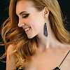 ANATTASOUL 7 Pairs 7 Colors Aluminum Mesh Sequin Rhombus Dangle Earrings for Women EJEW-AN0001-71-5
