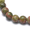 Natural Unakite Bead Stretch Bracelets BJEW-K212-C-006-3