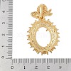 Oval Brass Micro Pave Clear Cubic Zirconia Pendant Cabochon Settings KK-U026-15G-3