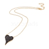 Brass Micro Pave Cubic Zirconia Heart Pendant Necklaces NJEW-Z003-01B-2