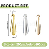 600Pcs 3 Colors Iron Pendants FIND-FH0018-01-2