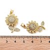 Rack Plating Brass Micro Pave Clear Cubic Zirconia Pendants KK-Z064-16G-3