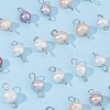 Natural Cultured Freshwater Pearl Connector Charms PALLOY-FH00005-1