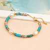 Hawaiian Beach Vacation Colorful Synthetic Imperial Jasper & Fresh Water Pearl Beaded Bracelets for Women AB4581-1