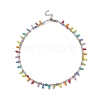Glass Seed Beaded Charms Necklace for Women NJEW-JN04189-1