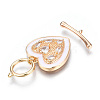Brass Clear Cubic Zirconia Toggle Clasps KK-N216-404-2