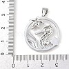 Ocean Brass Micro Pave Cubic Zirconia Pendants KK-K411-04B-P-3