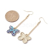 Alloy Enamel Butterfly Dangle Earrings EJEW-JE05604-03-3