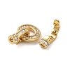 Rack Plating Brass Pave Clear Cubic Zirconia Round Fold Over Clasps KK-Q781-09A-G-2