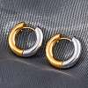 Two Tone 304 Stainless Steel Hinged Hoop Earrings for Women EJEW-A073-01A-2