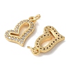 Brass Micro Pave Clear Cubic Zirconia Pendants KK-Q031-44G-09-2