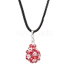 Glass Seed Beaded Teardrop Pendant Necklaces NJEW-MZ00069-03-2