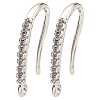 Rack Plating Brass Pave Cubic Zirconia Earring Hooks KK-O143-20S-1