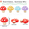 SUNNYCLUE 16Pcs 4 Colors Mushroom Food Grade Eco-Friendly Silicone Focal Beads SIL-SC0001-66-2