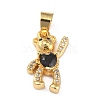 Brass Clear Cubic Zirconia Pendants ZIRC-J025-81G-03-1