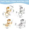 8Pcs 4 Styles 304 Stainless Steel Open Cuff Finger Rings RJEW-UN00006-3