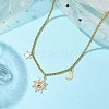 Sun & Star & Moon Brass Pendant Necklaces NJEW-JN04808-2