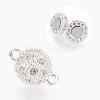 Alloy Rhinestone Magnetic Clasps with Loops RB-H116-2-S-2