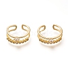 Brass Micro Pave Clear Cubic Zirconia Cuff Rings RJEW-P018-21G-2