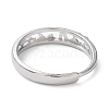 304 Stainless Steel Hollow Heart Beat Adjustable Rings RJEW-D006-14P-3