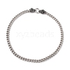 304 Stainless Steel Curb Chains Necklace with Wolf Clasps for Men Women NJEW-E155-07P-1