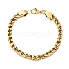 Ion Plating(IP) 304 Stainless Steel Wheat Chain Bracelets for Men BJEW-B093-04G-1