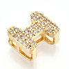 Brass Micro Pave Cubic Zirconia Charms KK-N254-217G-I-2