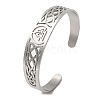Non-Tarnish 304 Stainless Steel Hollow Cuff Bangles BJEW-Z022-03P-1