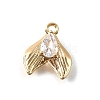 Brass Pave Clear Cubic Zirconia Charms KK-C096-14D-G-1